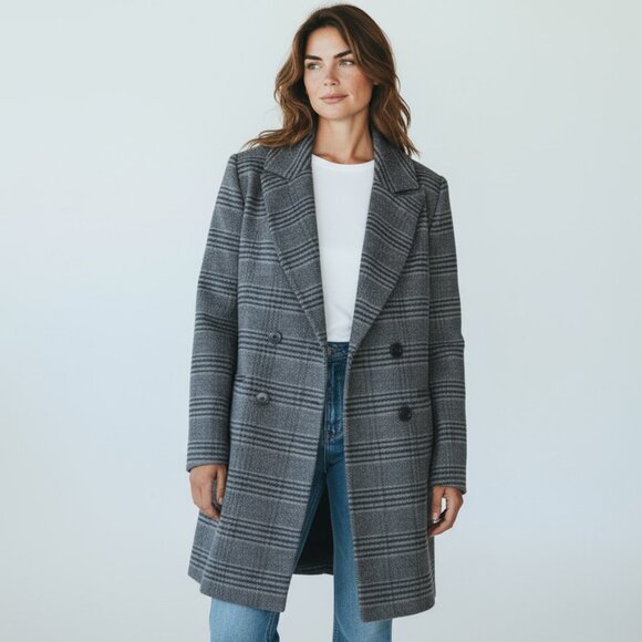 Treasure & Bond Gray Oversized Double-Breasted Blazer – Size S - Picture 1 of 6